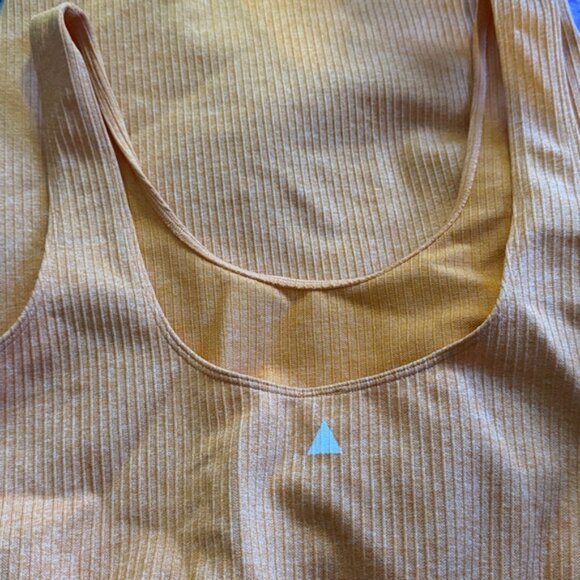 Balance Athletica Women's Orange Linear Ribbed Bodycon Midi Dress Size Small - Picture 4 of 5